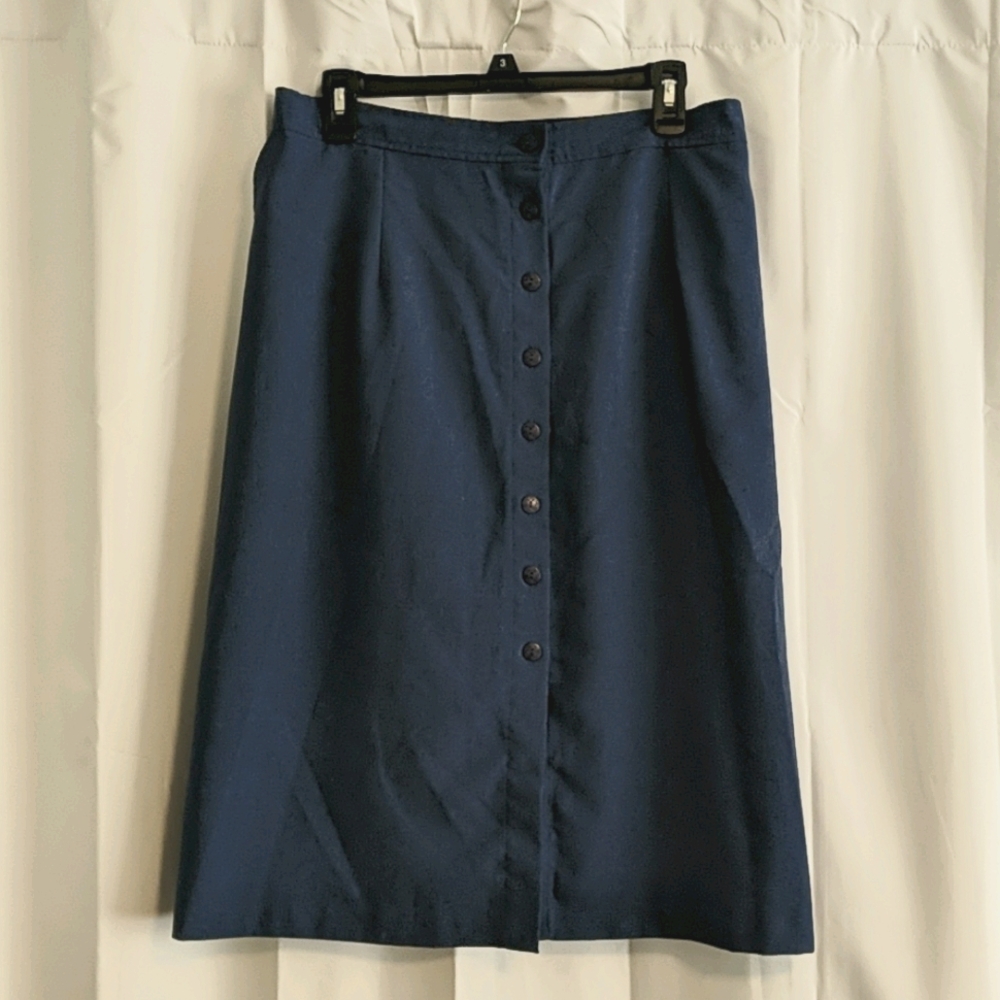 Button Front Skirt with Pockets